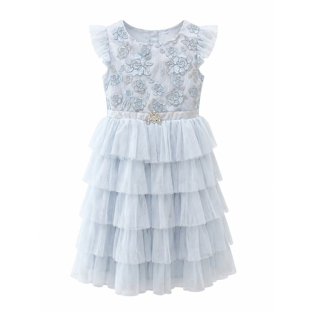 DISNEY Princess Cinderella Blue Tiered Tulle Party Dress Girls | Size 9/10